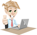 man-giving-thumbs-up-and-sitting-in-front-of-computer