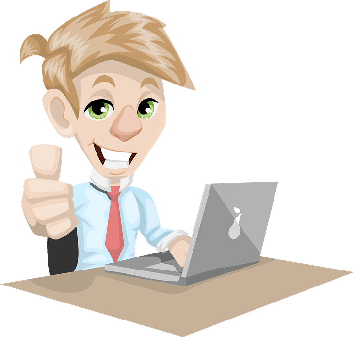 man-giving-thumbs-up-and-sitting-in-front-of-computer